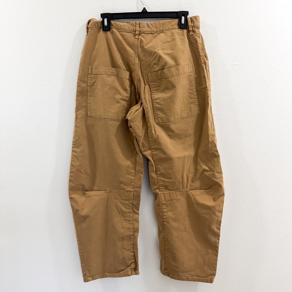Nili Lotan Utility Khaki Baggy Barrel Leg Wide Shon Cotton Twill Pants 4 - Picture 4 of 6